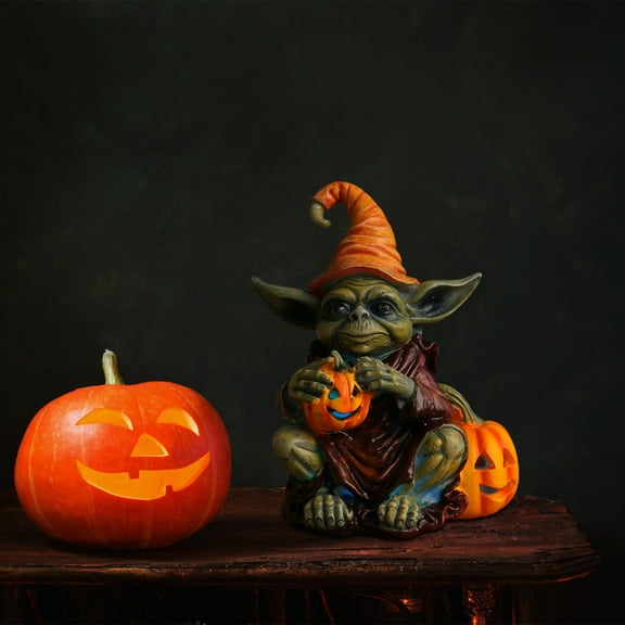 BZPIZ Halloween Decorations Festival Pumpkins Statue Resin Halloween Lights for Table/Halloween/Window/Present Box/Gift
