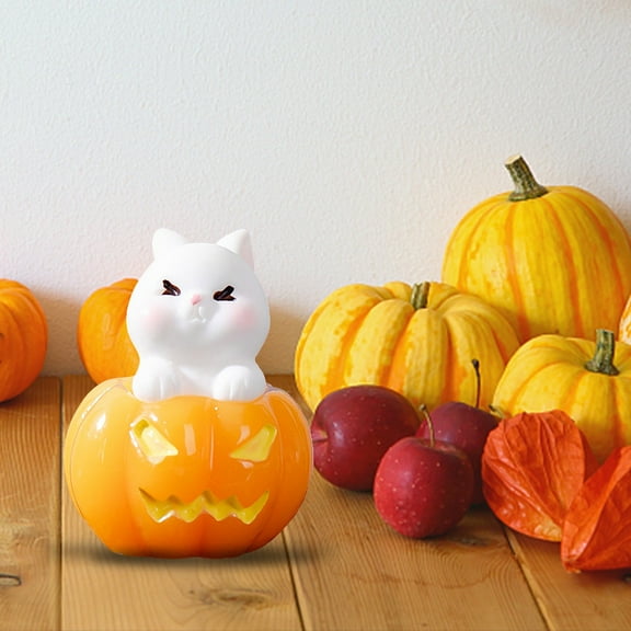 BZPIZ Halloween Decorations Indoor Spooky Pumpkin Props Resin Pumpkin Ghost Decor Tabletop Decorations Halloween Pumpkin Home Decor Accessory