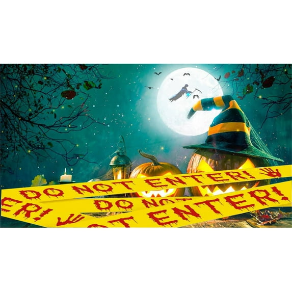 BZPIZ Halloween Decorations Outdoor Halloween Decorations Party Do Not Enter Caution Tape 1.92inx92ft for Halloween Party Decorations Indoor Outdoor 4 Pcs