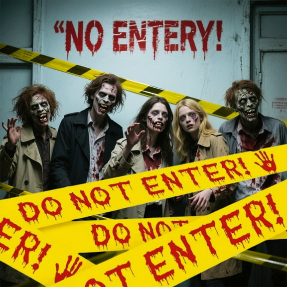 BZPIZ Halloween Decorations Outdoor Scary Halloween Decorations Caution Tape Halloween Decor 1.92inx171ft for Halloween Party Decorations Indoor Outdoor