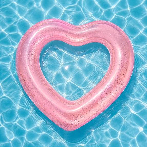 BZPIZ Inflatable Love-shaped Pool Floats, Swim Tubes Rings for Pool Lake Beach Summer Pool Party Swimming Beach Pool Party Decorations Pink