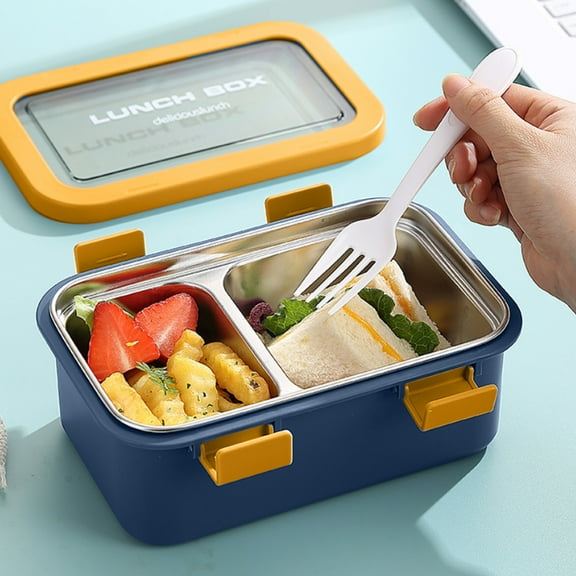 BZPIZ Kitchen Under 10$ Bento Boxes Containerss, Lunchable Food Container with Utensils, Sauce Jar, Microwave & Dishwasher Safe for S*tudents Back to S-chool
