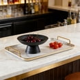 thumbnail image 1 of BZPIZ Large Black Decorative Bowl with Pedestal, Fruit Bowl for Kitchen Counter, Modern Resin Fruit Bowl for Kitchen Counter, Dining Table Centerpiece, Coffee Table, Home Decor, 1 of 10
