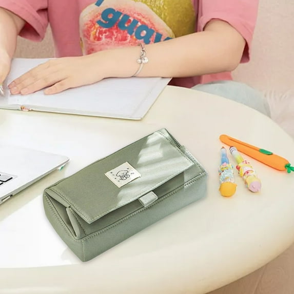 BZPIZ Large Pencil Case Office Supplies Deals Back to S-chool Stuff Travel Simple Stationery Pen Bag Large Capacity Pencil Box for K-ids