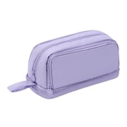BZPIZ Large Pencil Case Pouch, Colored Large Pencil Bag for Students, Soft Pencil Pouch Organizer with Zipper, Pen Bag Wide Opening, School Supplies for Teen Boys & Girls Purple