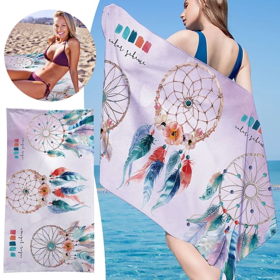 BZPIZ Outdoors Flash Savings Large Beach Towel Oversized Lightweight Sand Free Absorbent Quicy Dry for Adult Quick Dry Travel Camping Beach Accessories Vacation Essential Gift