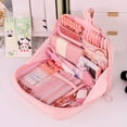 thumbnail image 1 of BZPIZ Pink Pencil Case Office Supplies Deals Back to S-chool Gifts for K-ids Travel Simple Stationery Pen Bag Big Pencil Bag Pouch Box Organizer Pen Case for K-ids, 1 of 6