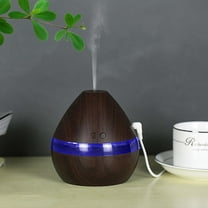 BZPIZ Portable Small Humidifier,Quiet Dark Wood Texture Cool Mist Humidifier with Colored Lights,Auto Shut-Off,Personal Desktop Humidifier for Car, Office Room, Bedroom