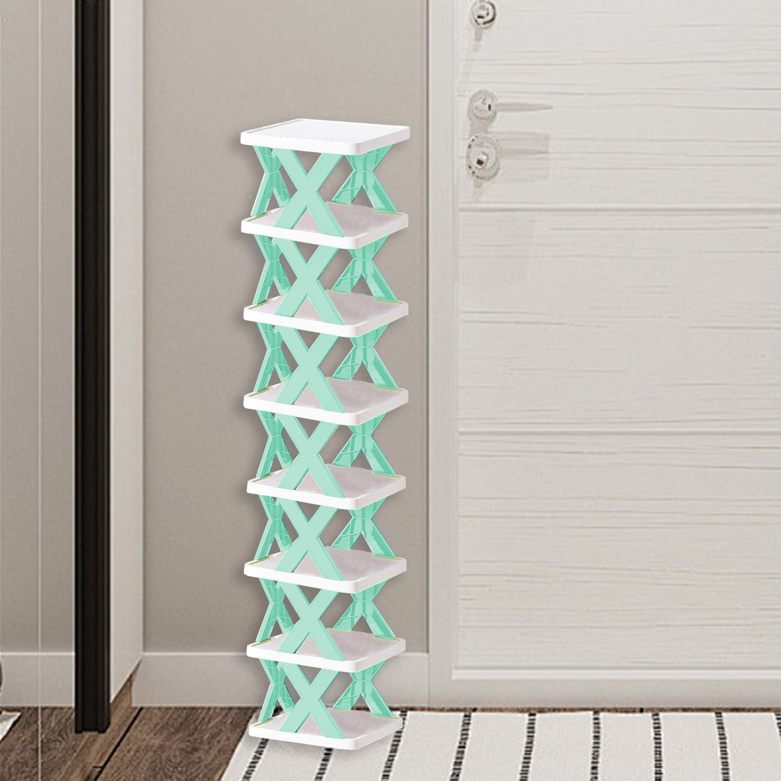 BZPIZ Rolling Cart Shelving Unit Adjustable Storage Shelves Big Basket ...