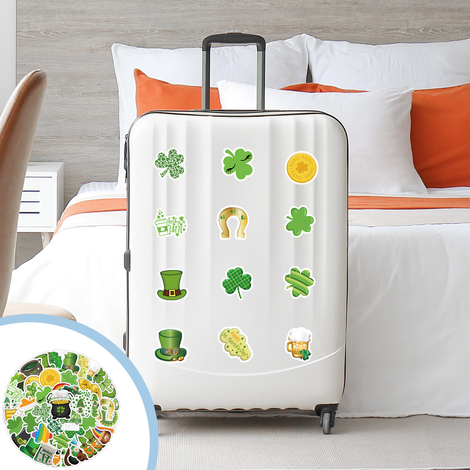 BZPIZ Stickers Deals Stick Wall Decals Gnome Leprechaun Gold Coins Window Stickers Decal Static Vinyl Waterproof Stickers for Irish Party Ornaments