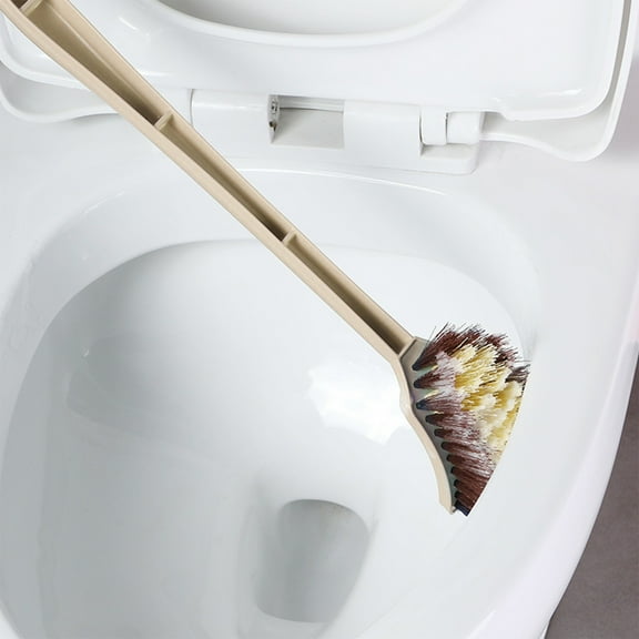 BZPIZ Toilet Brushes with Under Rim Scrubber,Toilet Bowl Brush with Ergonomic Long Handle,No-Drip,Deep Cleaning Brown