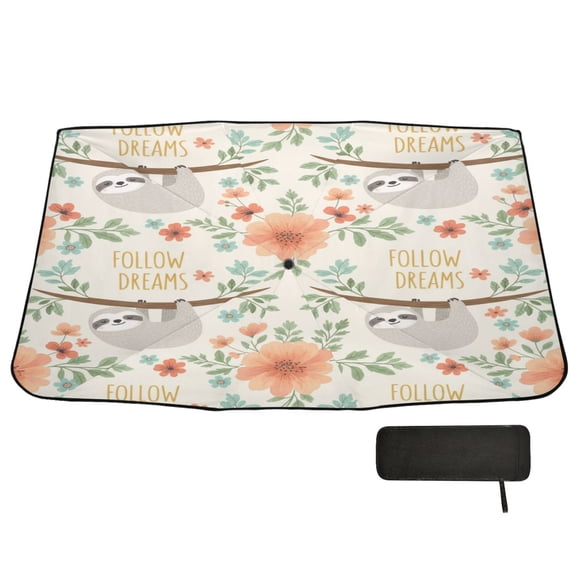BZSMCE 17 Car Windshield Foldable Sunshade Umbrella UV Protection with Storage Bag