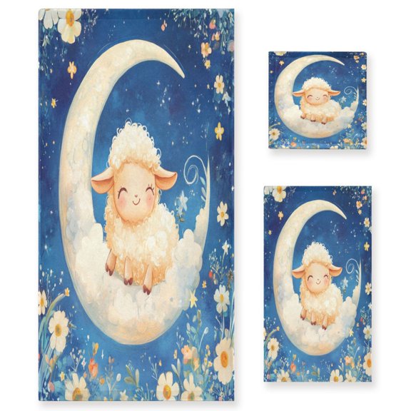 BZSMCE 3piece Bath Towel Sets Hand Bath Towels Fashion Celestial Cuddle Printed Towel Sets