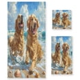 thumbnail image 1 of BZSMCE 3piece Bath Towel Sets Hand Bath Towels Fashion Golden Waves Of Joy Printed Towel Sets, 1 of 8