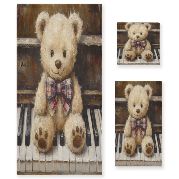 BZSMCE 3piece Bath Towel Sets Hand Bath Towels Fashion Harmony in Furry Form Printed Towel Sets