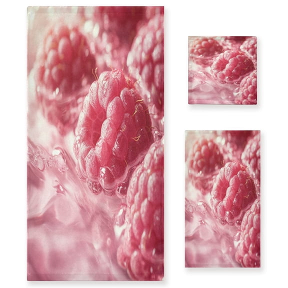 BZSMCE 3piece Bath Towel Sets Hand Bath Towels Fashion Raspberry Delight Printed Towel Sets