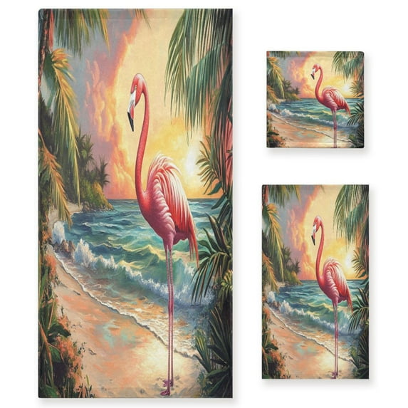 BZSMCE 3piece Bath Towel Sets Hand Bath Towels Fashion Tropical Serenity Printed Towel Sets