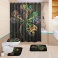 thumbnail image 1 of BZSMCE 4PCS Fractal Four-leaf Clover Shower Curtain Set Bathroom Decorative Set, 1 of 8