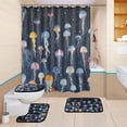 thumbnail image 1 of BZSMCE 4PCS Jellyfish Night Parade Shower Curtain Set Bathroom Decorative Set, 1 of 8
