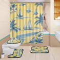 thumbnail image 1 of BZSMCE 4PCS Sailing Into Golden Horizons Shower Curtain Set Bathroom Decorative Set, 1 of 8