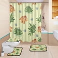 BZSMCE 4PCS Shower Curtain Set Bathroom Decorative Set-Hexagonal Plant ...