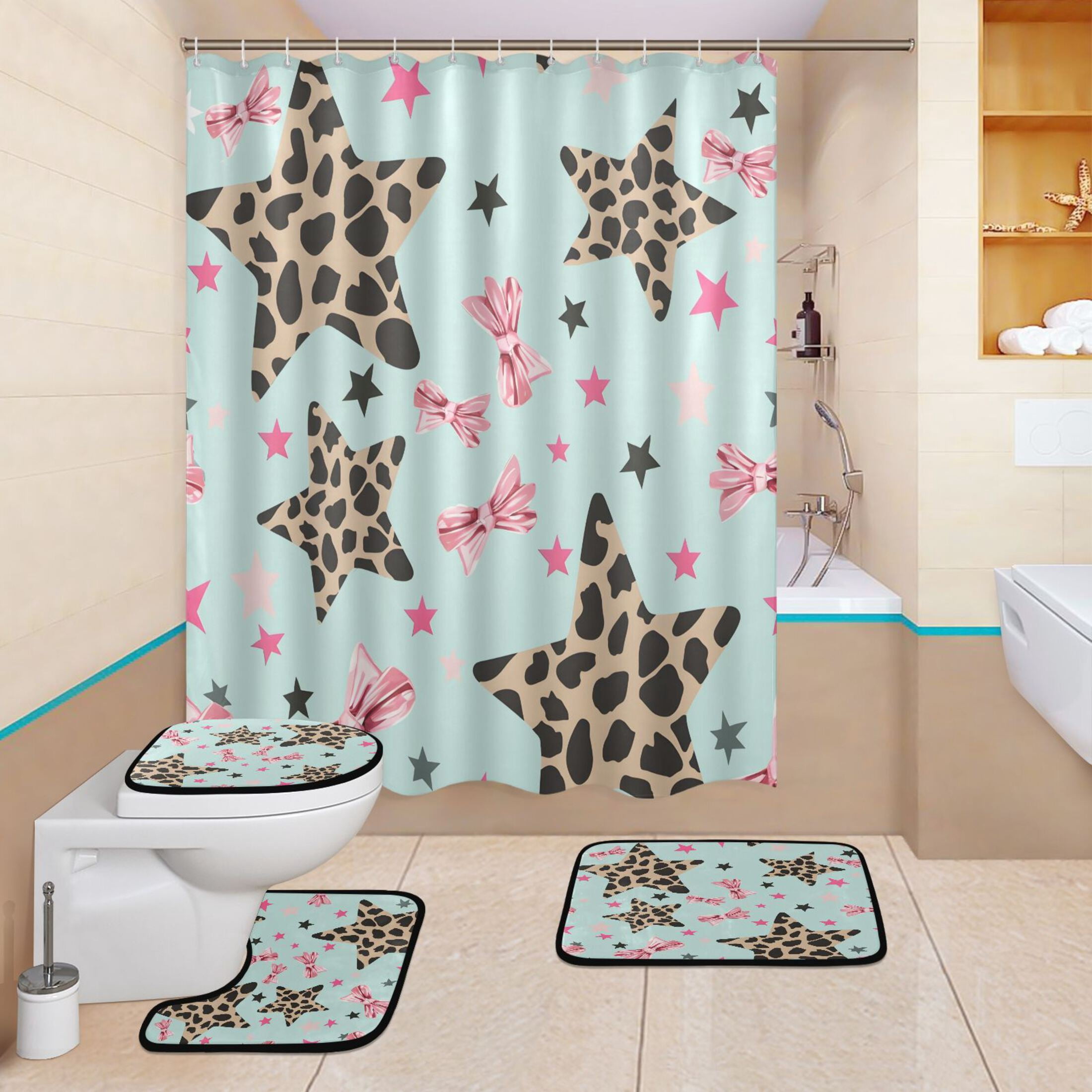 Pattern Print Sudoku Bathroom Shower Curtain