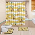 BZSMCE 4PCS Shower Curtain Set Bathroom Decorative Set-Yellow Stripes ...