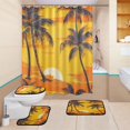 thumbnail image 1 of BZSMCE 4PCS Tropical Sunset Serenity Shower Curtain Set Bathroom Decorative Set, 1 of 8