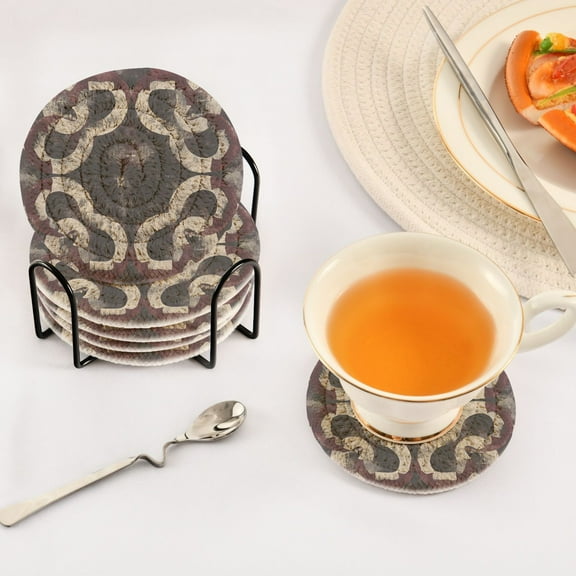 BZSMCE 6Pcs Drink Coasters With Holder 3.94Inch Irregular Lines Creative Coil Coaster Coasters Colors Absorbent Coasters for Drinks Coasters Set Thicken Heat for Home Table