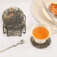 thumbnail image 1 of BZSMCE 6Pcs Drink Coasters With Holder 3.94Inch Art Steampunk Train Painting Creative Coil Coaster Coasters Colors Absorbent Coasters for Drinks Coasters Set Thicken Heat for Home Table, 1 of 7