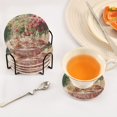 thumbnail image 1 of BZSMCE 6Pcs Drink Coasters With Holder 3.94Inch Tea Set with Cakes Roses Creative Coil Coaster Coasters Colors Absorbent Coasters for Drinks Coasters Set Thicken Heat for Home Table, 1 of 7