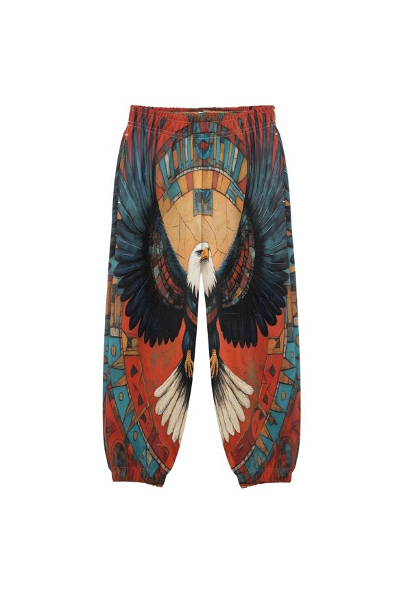 BZSMCE A Owl Print Elastic Waist Jogger Pants Lightweight Wind Resistant Casual Athletic Trousers with Cuffed Ankles & Side Pockets