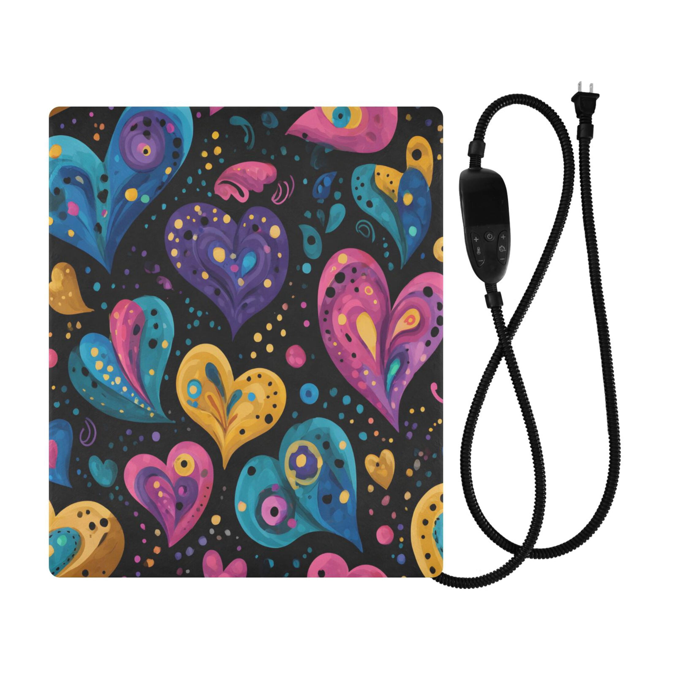 BZSMCE Abstract Heart Pattern Printed Pet Heating Pad with Washable ...