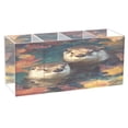 thumbnail image 1 of BZSMCE Acrylic 4 Compartments Pencil Holder Organizer Makeup Brush Holder In Impressionist Otter Reverie Pattern, 1 of 7