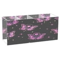 thumbnail image 1 of BZSMCE Acrylic 4 Compartments Pencil Holder Organizer Makeup Brush Holder In Pink Butterflies and Roses Pattern Pattern, 1 of 7