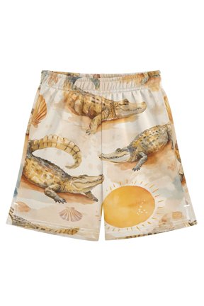 BZSMCE Adjustable Drawstring Casual Shorts With Alligator Shell Pattern Pattern