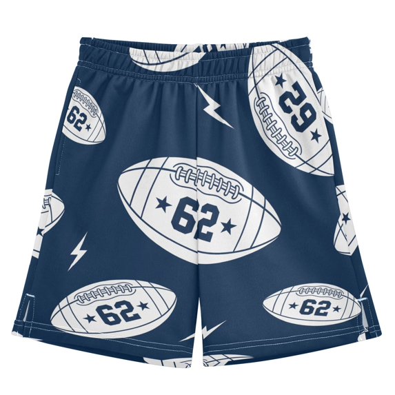 BZSMCE Adjustable Drawstring Casual Shorts With Blitz Rugby Pattern