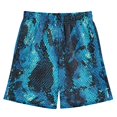 thumbnail image 1 of BZSMCE Adjustable Drawstring Casual Shorts With Blue Python Pattern Pattern, 1 of 9