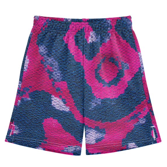 BZSMCE Adjustable Drawstring Casual Shorts With Dark Blue Python Pattern Pattern