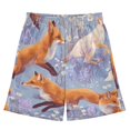 BZSMCE Adjustable Drawstring Casual Shorts With Fox Flower Pattern ...