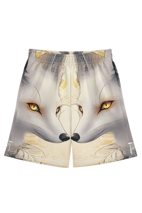 BZSMCE Adjustable Drawstring Casual Shorts With Fox Pattern