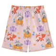 thumbnail image 1 of BZSMCE Adjustable Drawstring Casual Shorts With Fox Rabbit Pattern Pattern, 1 of 9