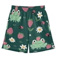 BZSMCE Adjustable Drawstring Casual Shorts With Frog and Strawberry ...