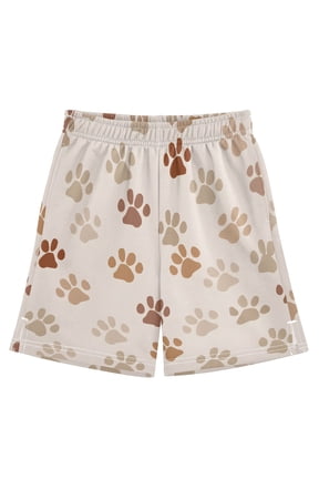BZSMCE Adjustable Drawstring Casual Shorts With Pet Paw Pattern Pattern