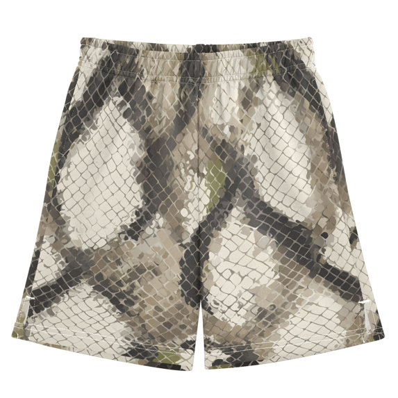 BZSMCE Adjustable Drawstring Casual Shorts With Python Pattern Pattern