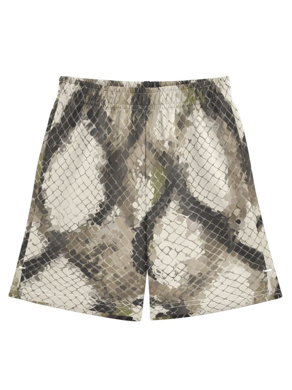 BZSMCE Adjustable Drawstring Casual Shorts With Python Pattern Pattern
