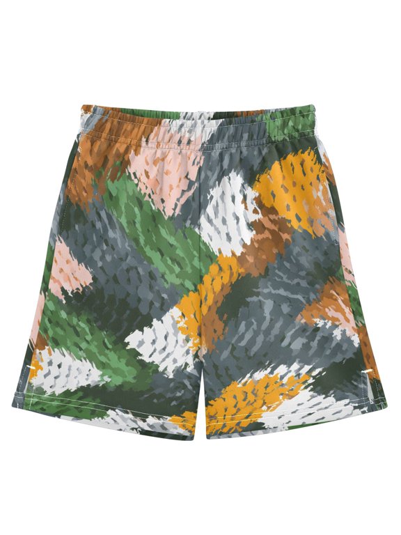 BZSMCE Adjustable Drawstring Casual Shorts With Python Snake Skin Pattern Pattern