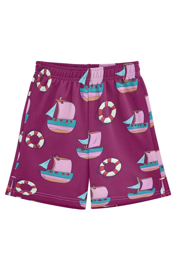 BZSMCE Adjustable Drawstring Casual Shorts With Sailing Pattern Pattern