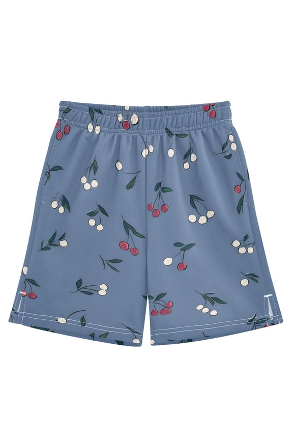 BZSMCE Adjustable Drawstring Casual Shorts With Small Cherry Pattern Pattern