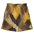 thumbnail image 1 of BZSMCE Adjustable Drawstring Casual Shorts With Yellow Python Pattern Pattern, 1 of 9